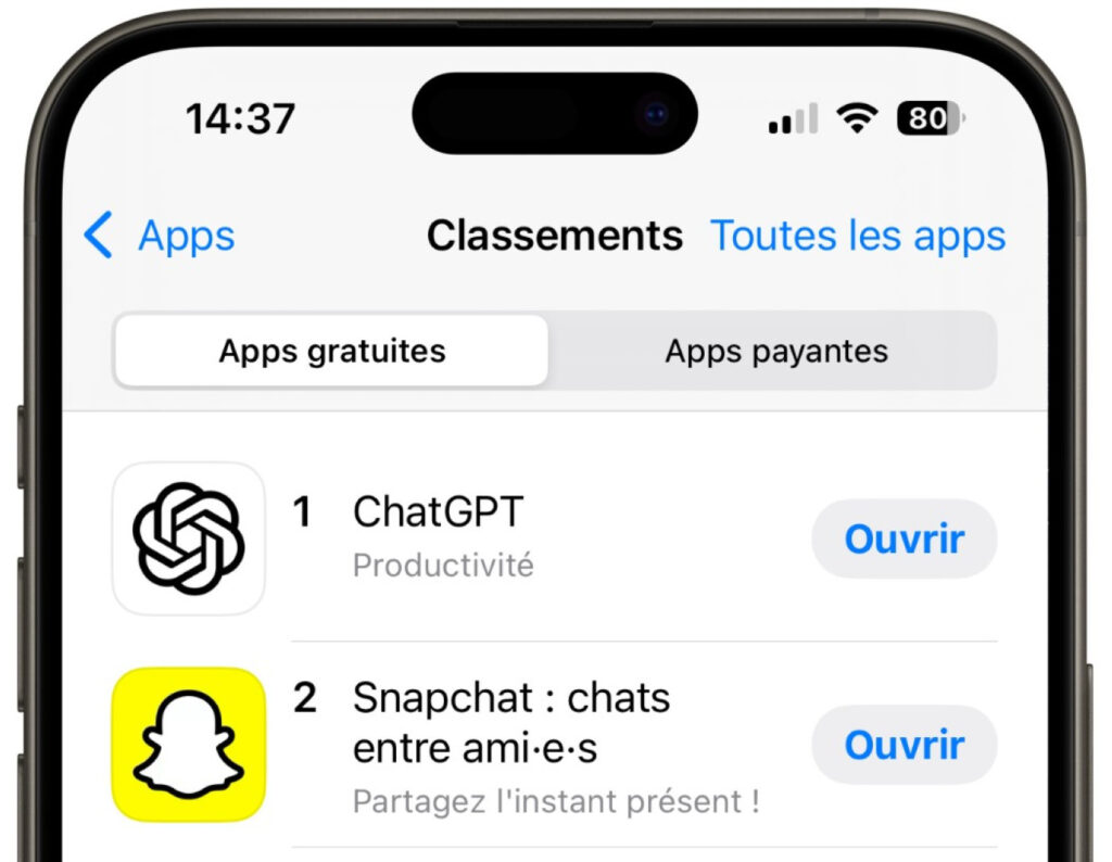 Les applications les plus téléchargées sur l'app store à noël