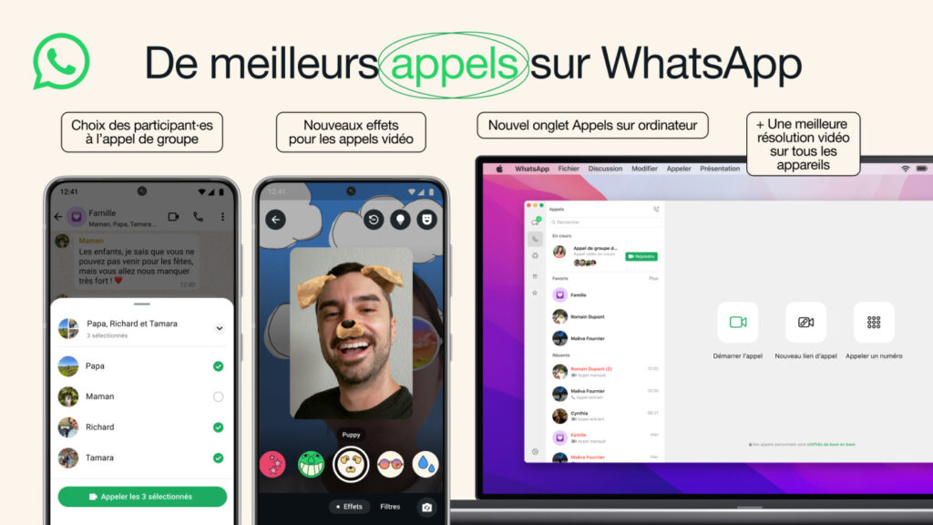 Whatsapp améliore les appels audio et vidéo