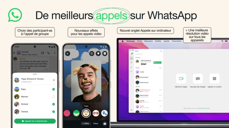 Whatsapp améliore les appels audio et vidéo