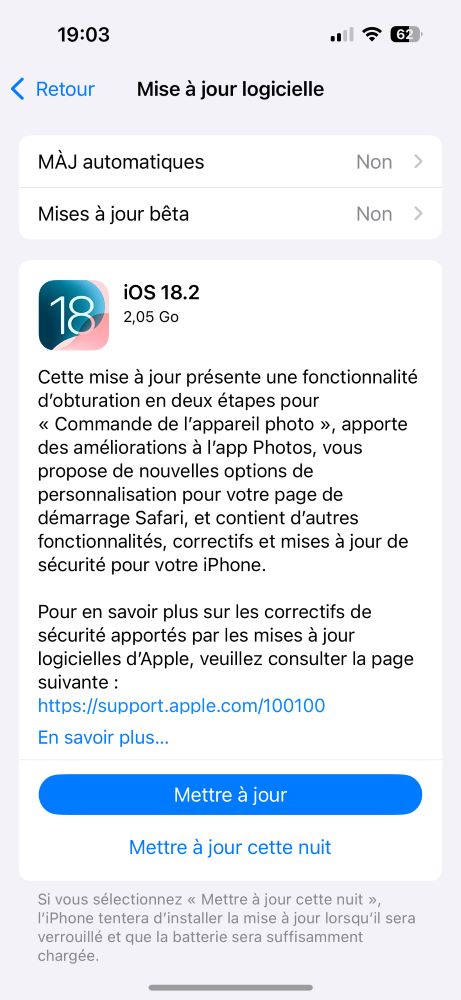 Ios 18.2 avec nouvelles fonctionnalités et intégration de chatgpt