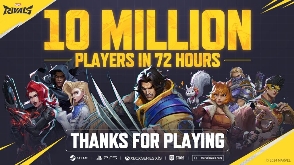 Lancement prometteur de marvel rivals avec 10 millions de joueurs