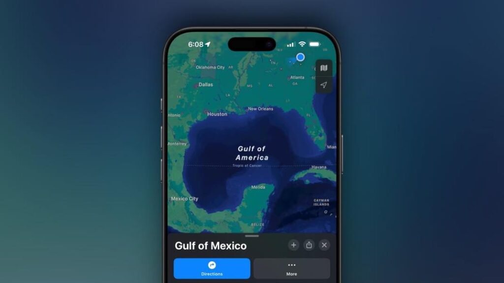 Apple Maps s'adapte au changement de nom du golfe du Mexique