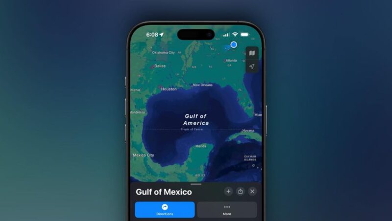 Apple Maps s&rsquo;adapte au changement de nom du golfe du Mexique