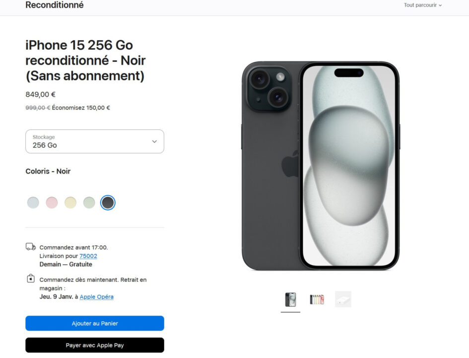 Apple lance les iphone 15 reconditionnés en france