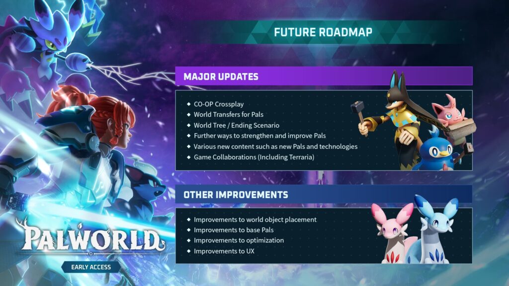 Palworld dévoile sa feuille de route 2025