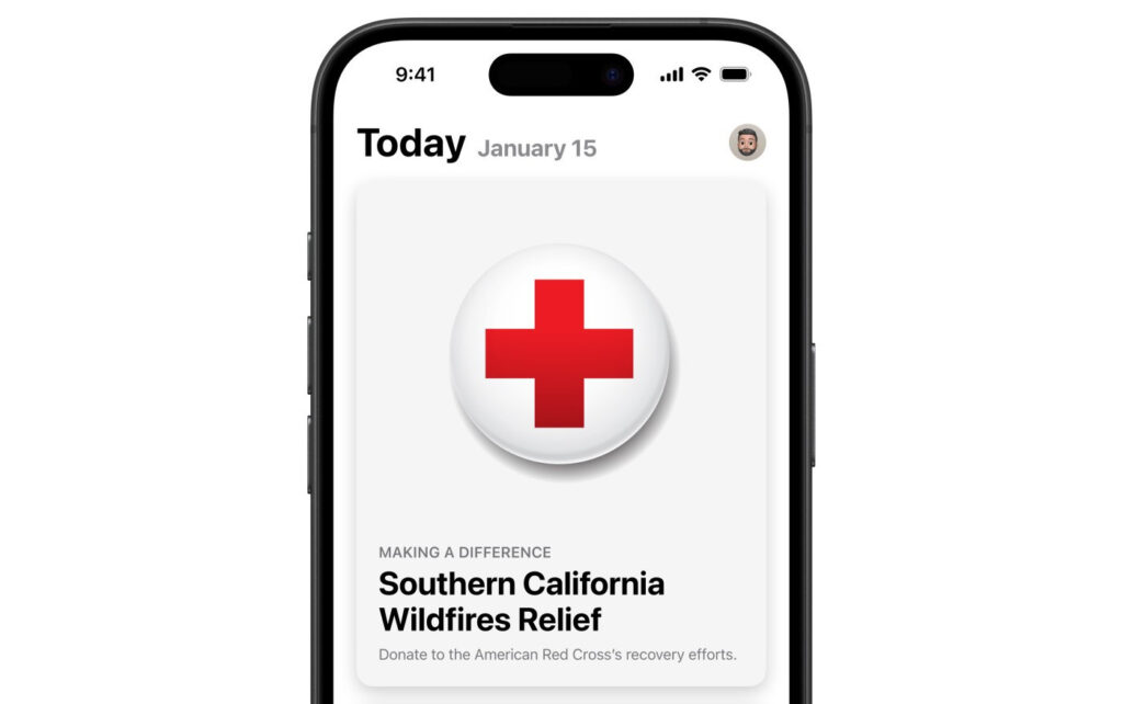 Apple facilite les dons à la croix-rouge suite aux incendies de los angeles