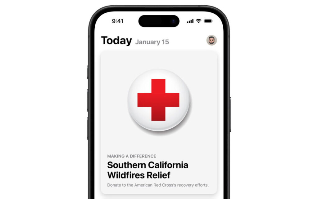 Apple facilite les dons à la croix-rouge suite aux incendies de los angeles