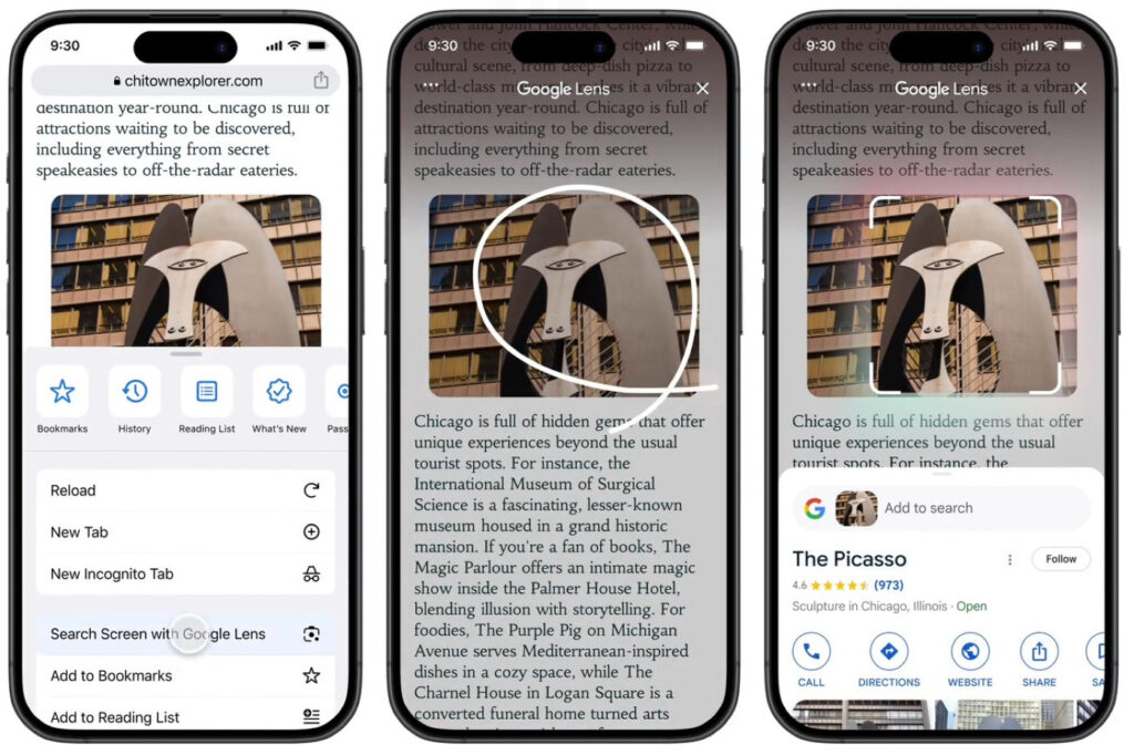Google introduit lens sur iphone avec recherche d'écran
