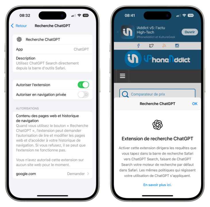 Remplacer google par chatgpt dans safari est désormais possible