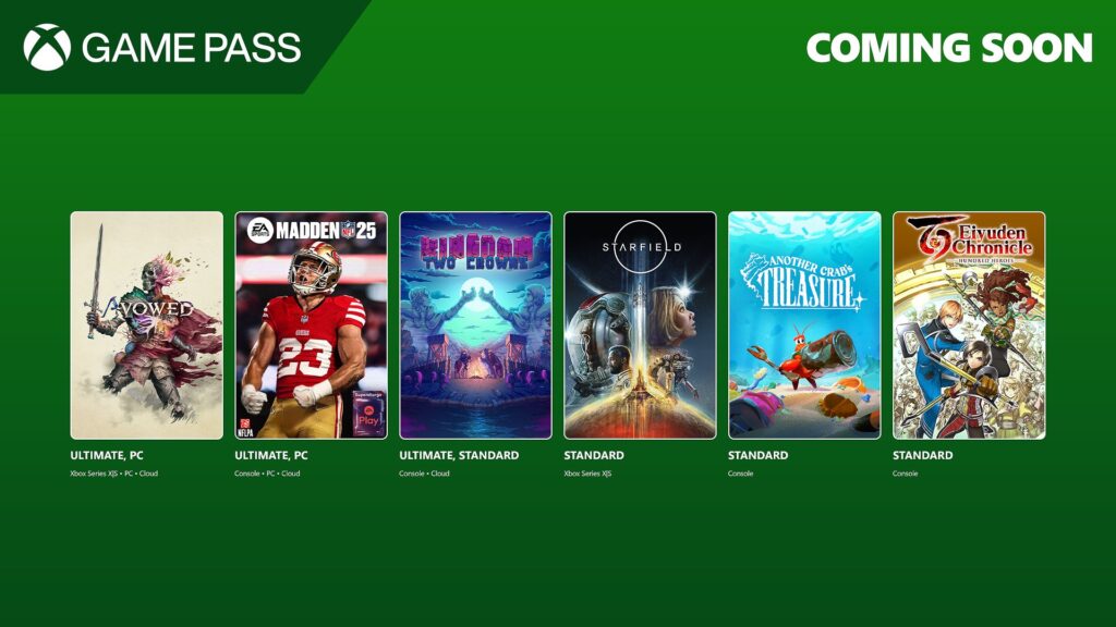 Prochains jeux du game pass à découvrir