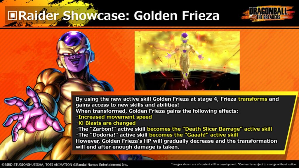 Dragon ball : the breakers lance sa huitième saison avec golden freezer