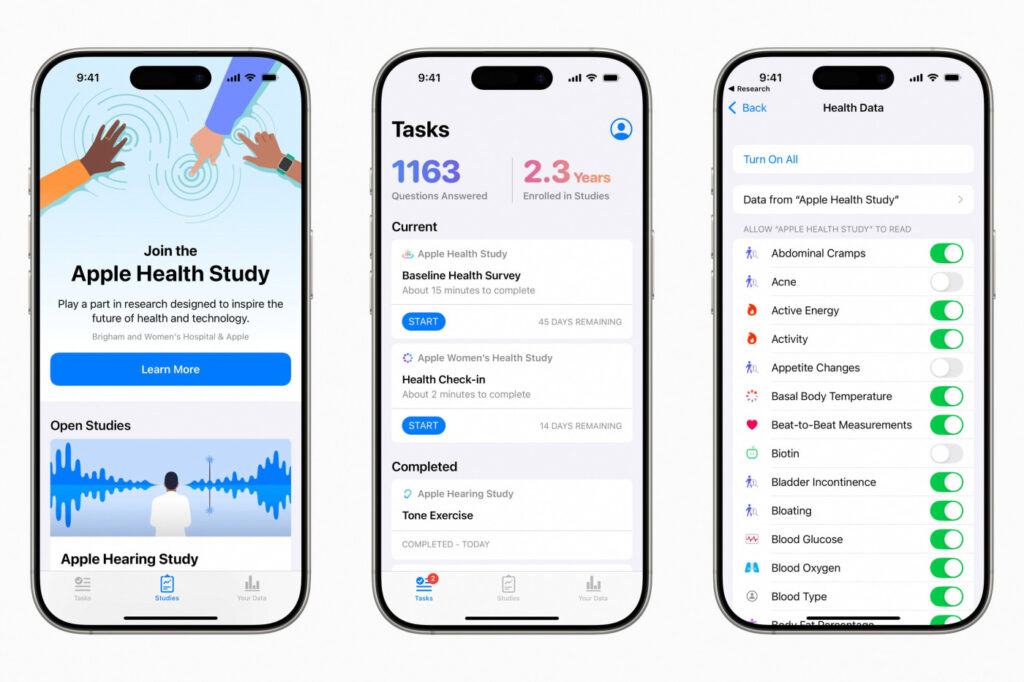 Apple lance une étude de santé avec ses appareils