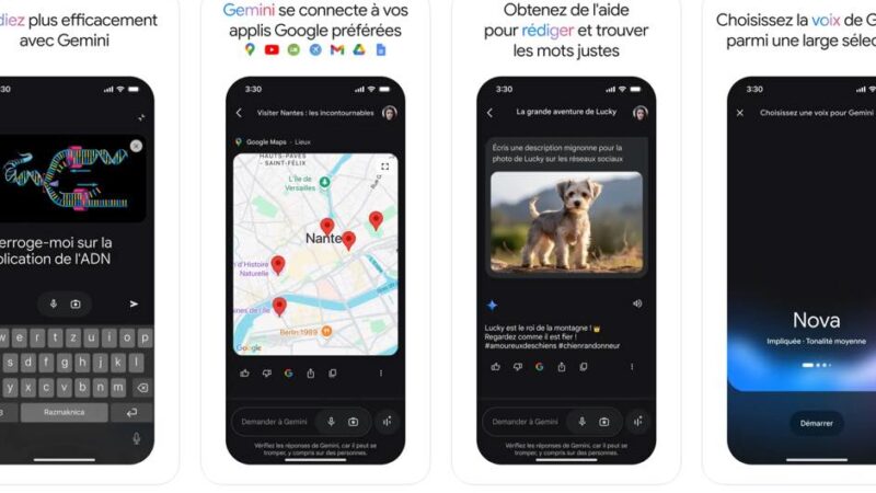 Gemini de google devient une application indépendante sur ios