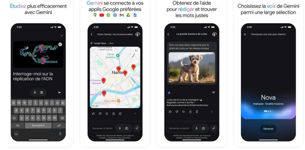 Gemini de google devient une application indépendante sur ios