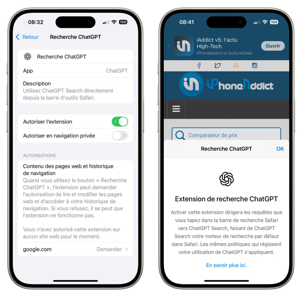 Remplacer google par chatgpt dans safari est désormais possible