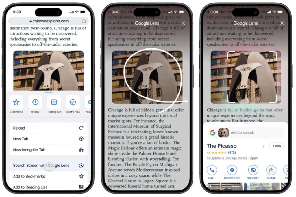Google introduit lens sur iphone avec recherche d'écran