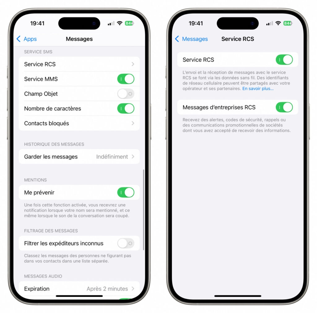 Le rcs avec chiffrement arrive sur les appareils apple