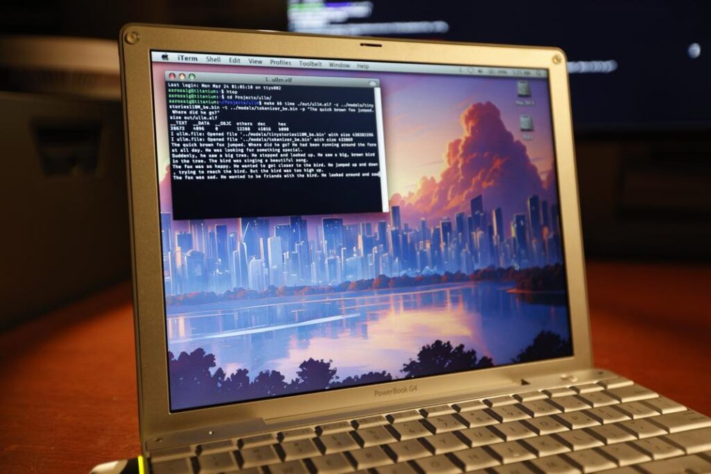 Un ingénieur fait tourner l'ia llama 2 sur un powerbook g4