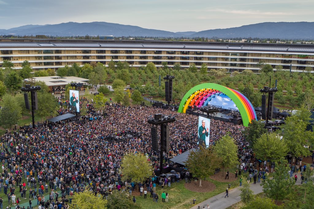 Return imminent de la structure arc-en-ciel à apple park