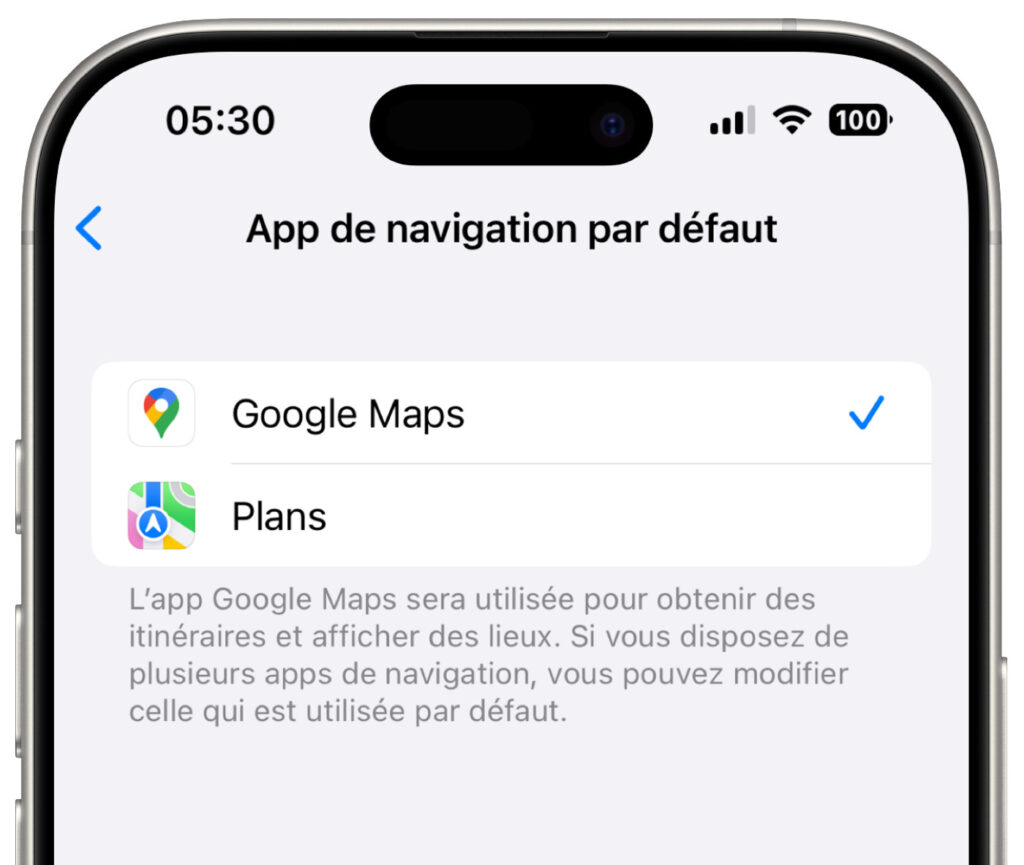 Google maps devient l'application de navigation par défaut sur iphone