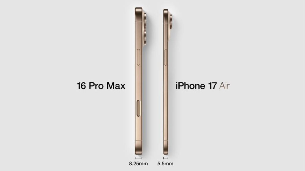L'iphone 17 air pourrait atteindre 9,5 mm d'épaisseur au niveau du bloc photo