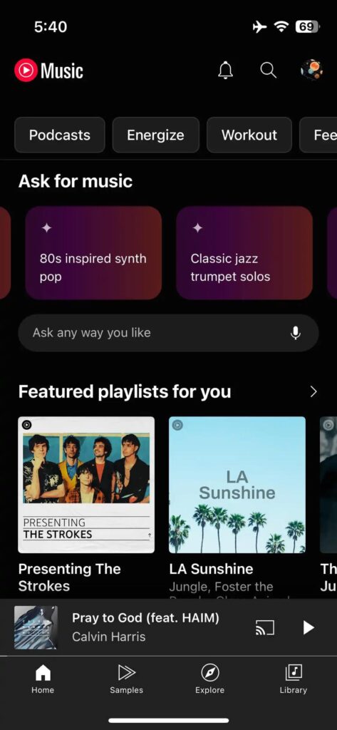 Youtube music lance un générateur de radio par ia sur ios