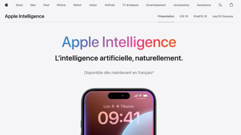 Apple retire la mention disponible dès maintenant pour apple intelligence