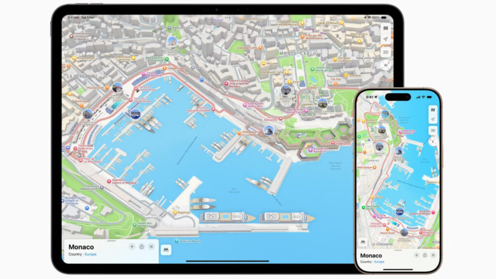 Apple plans dévoile une vue 3d pour le grand prix de f1 de monaco