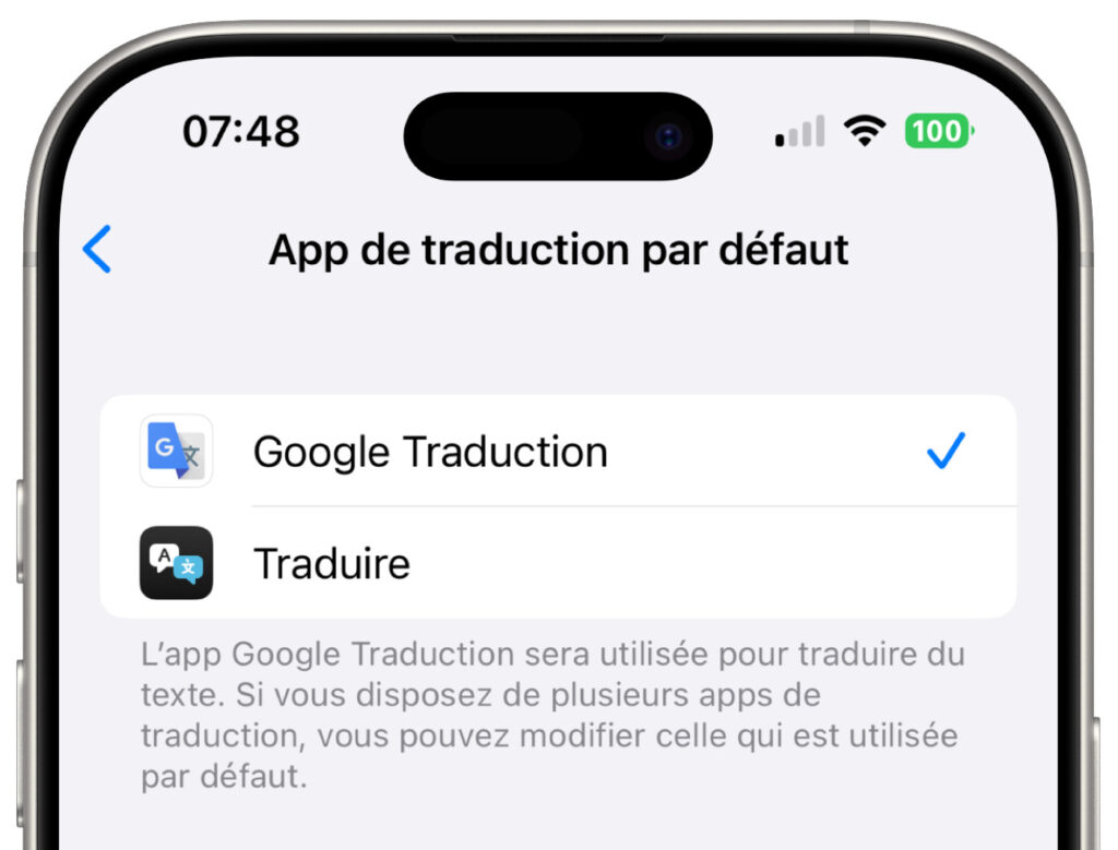 Google traduction devient l'application par défaut sur ios