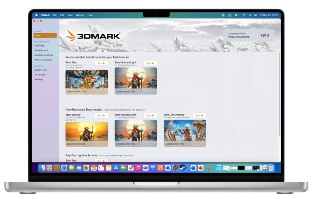 3dmark disponible sur mac avec performances optimales