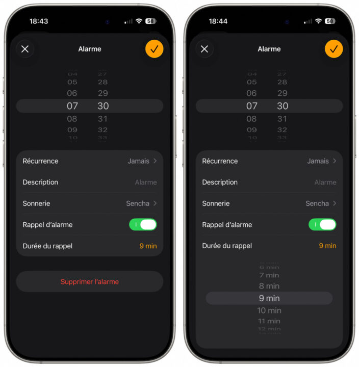 Ios 26 personnalise la durée du snooze des alarmes
