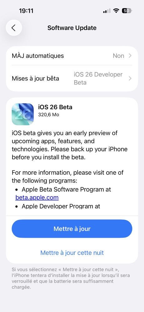Apple lance une nouvelle bêta d'ios 26 pour les développeurs
