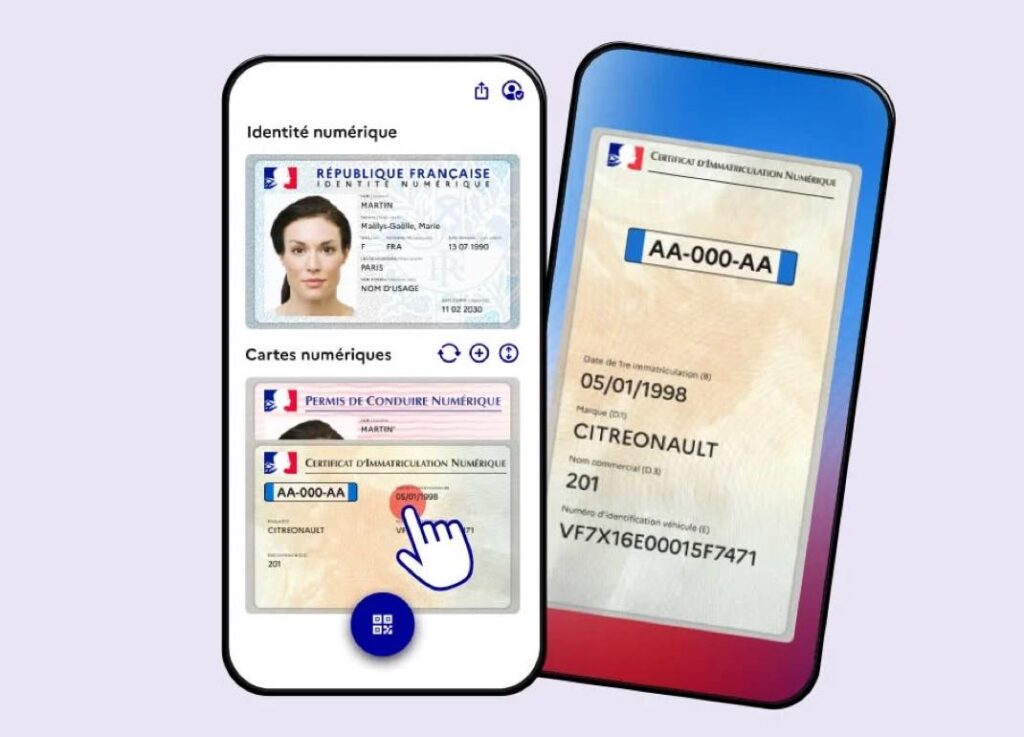 Intégration de la carte grise dans lapp france identité