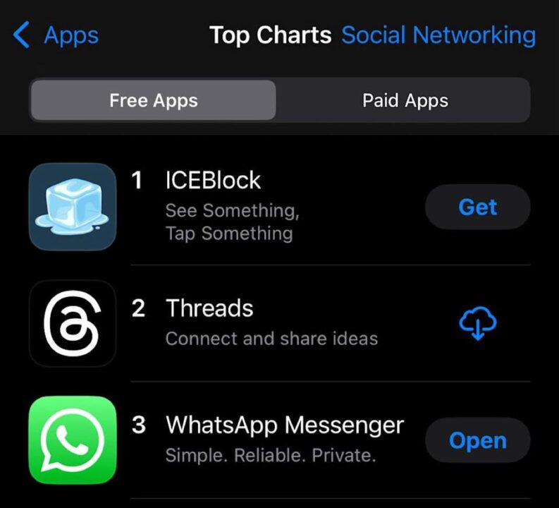 L'application iceblock explose les téléchargements aux états-unis