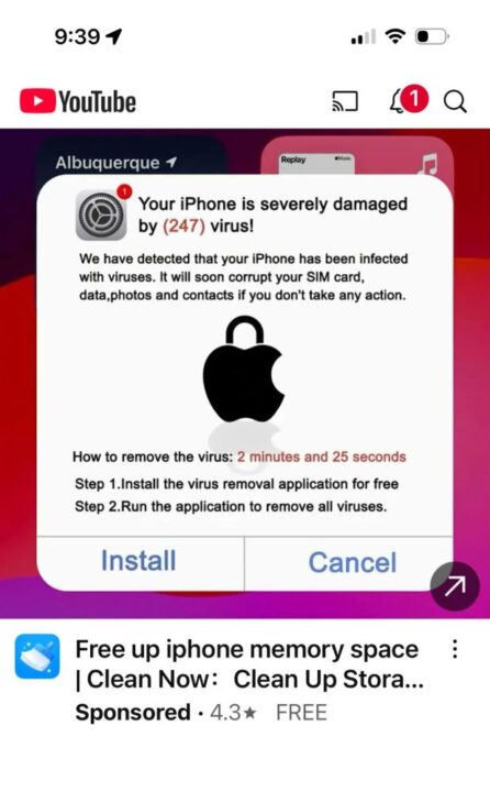 Des arnaques alarmistes sur YouTube ciblent les utilisateurs d'iPhone