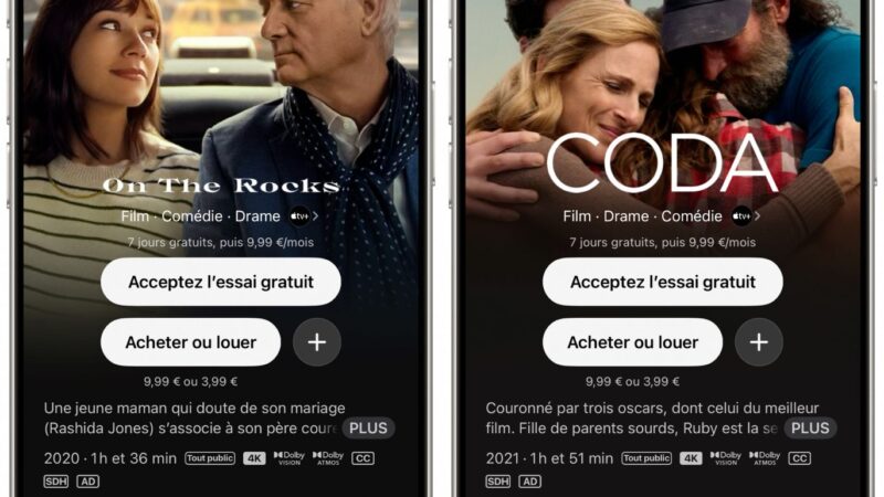 Apple TV+ : achat et location de films désormais possibles