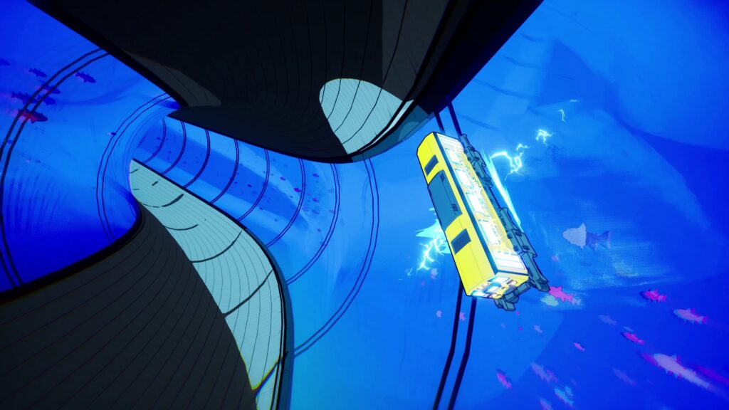 Denshattack! : un jeu de tricks futuriste dans un train