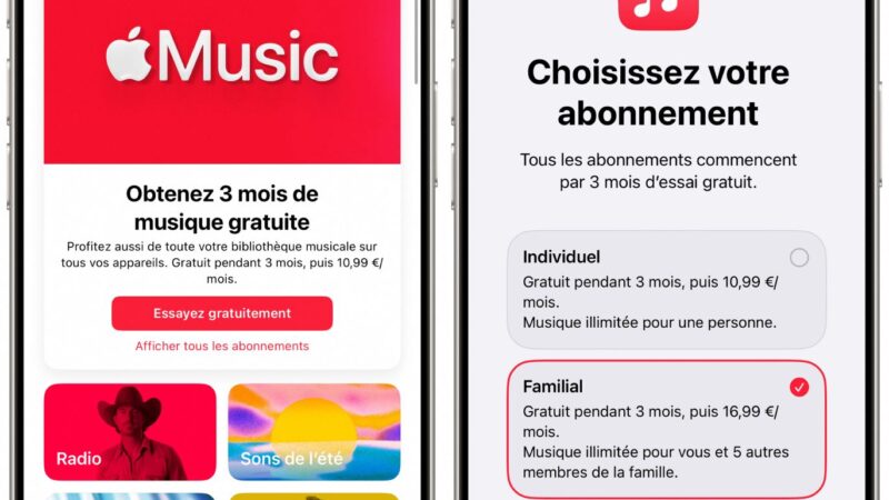 Apple music offre un abonnement famille gratuit pendant 3 mois
