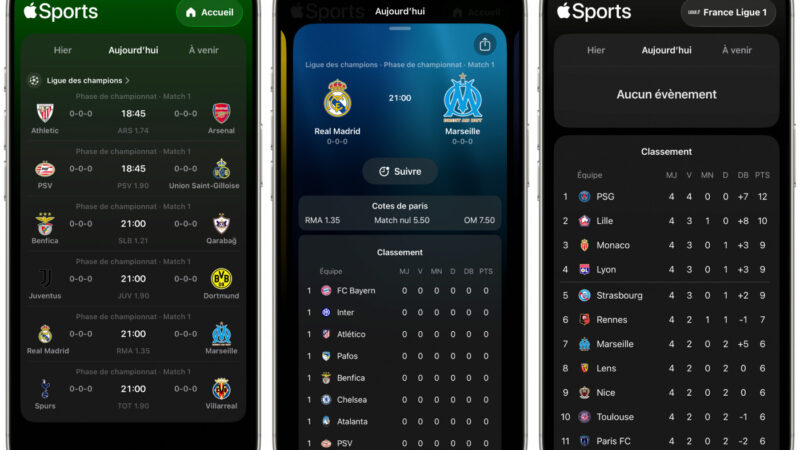 L&rsquo;application apple sports disponible en france