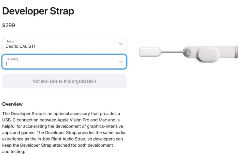 Apple annonce une nouvelle version du bandeau Developer Strap pour Vision Pro