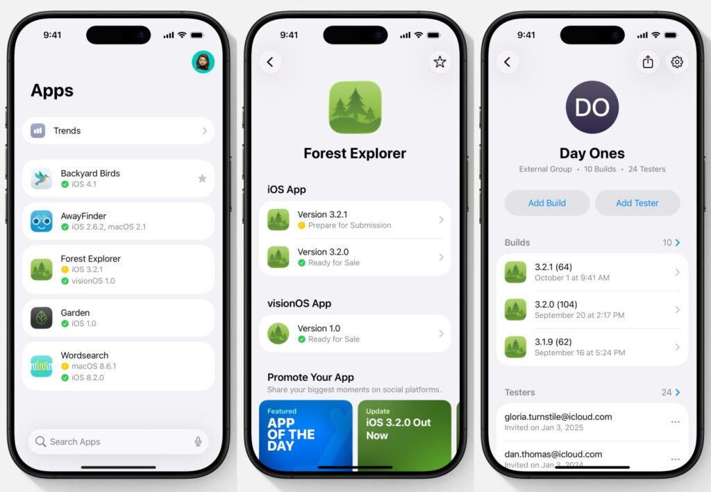 Mise à jour d'apple pour l'application app store connect