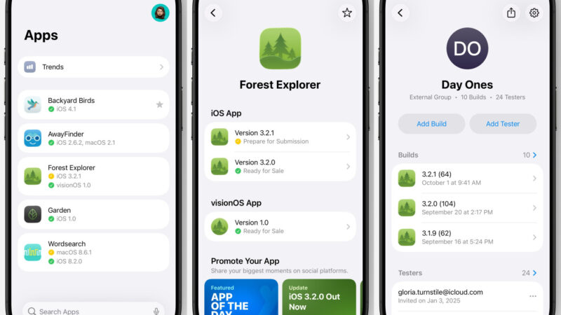 Mise à jour d&rsquo;apple pour l&rsquo;application app store connect