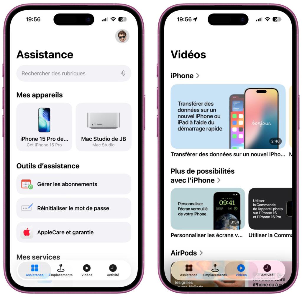 Mise à jour de lapplication assistance apple pour ios 26