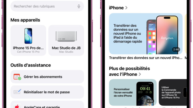 Mise à jour de lapplication assistance apple pour ios 26