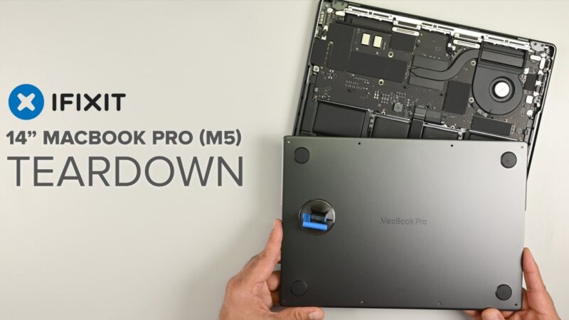 Démontage du macbook pro m5 : peu d&rsquo;améliorations et réparabilité compliquée