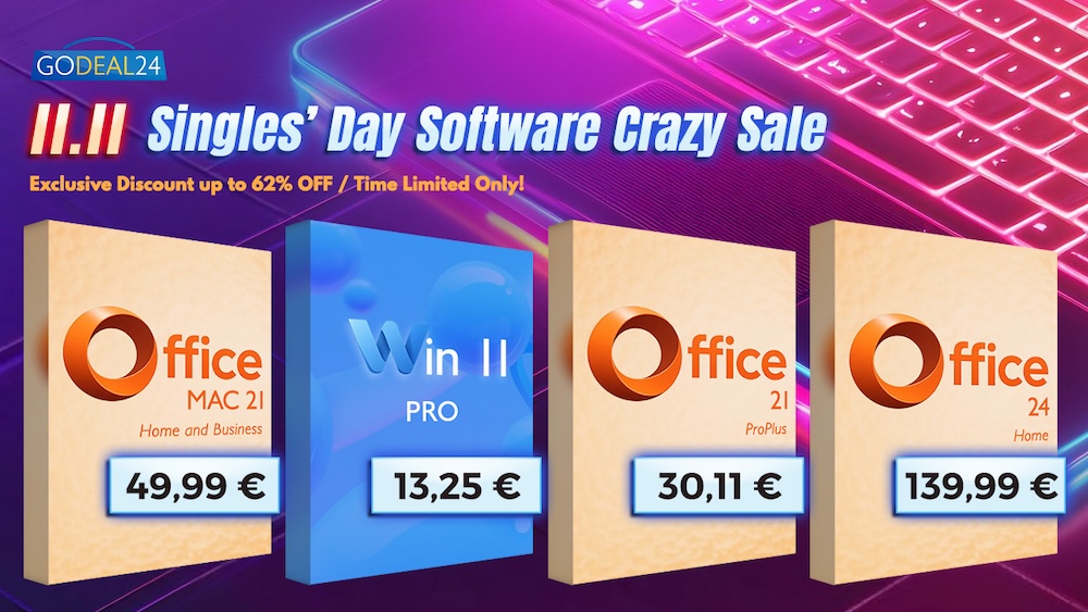 Licences Microsoft Office à prix réduits pour Singles' Day