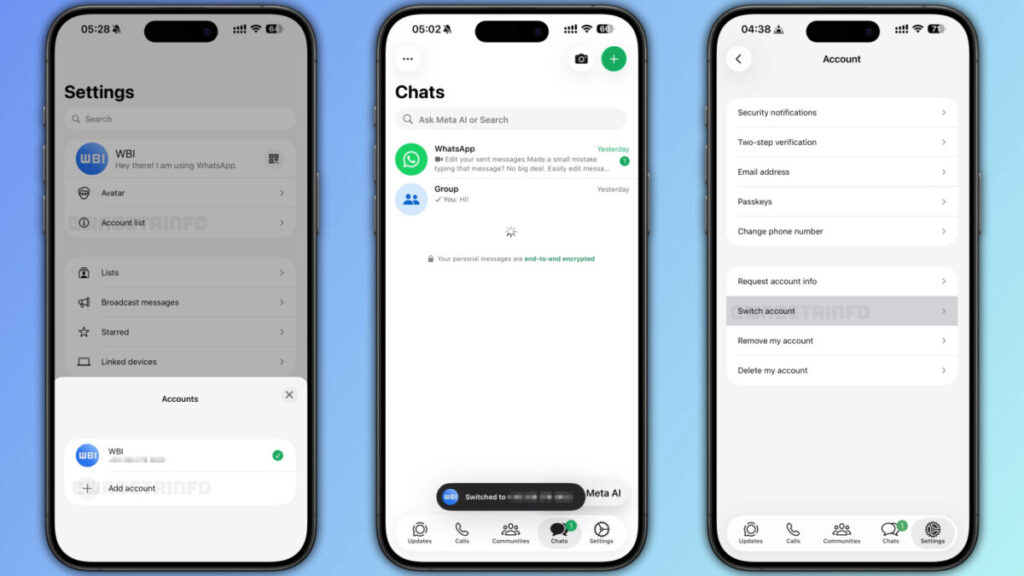 Whatsapp teste la gestion de plusieurs comptes sur iphone