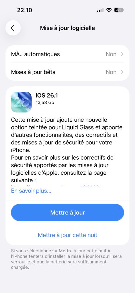 Ios 26.1 : nouvelles fonctionnalités et améliorations