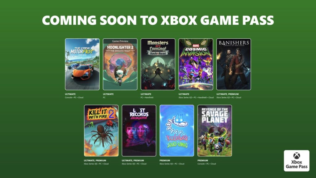 Prochains jeux du game pass incluant marvel cosmic invasion et lost records