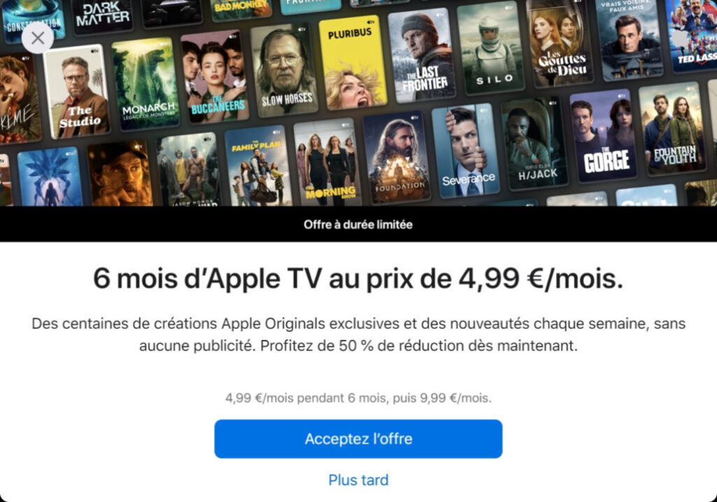 Promotion apple tv à moitié prix pour le black friday